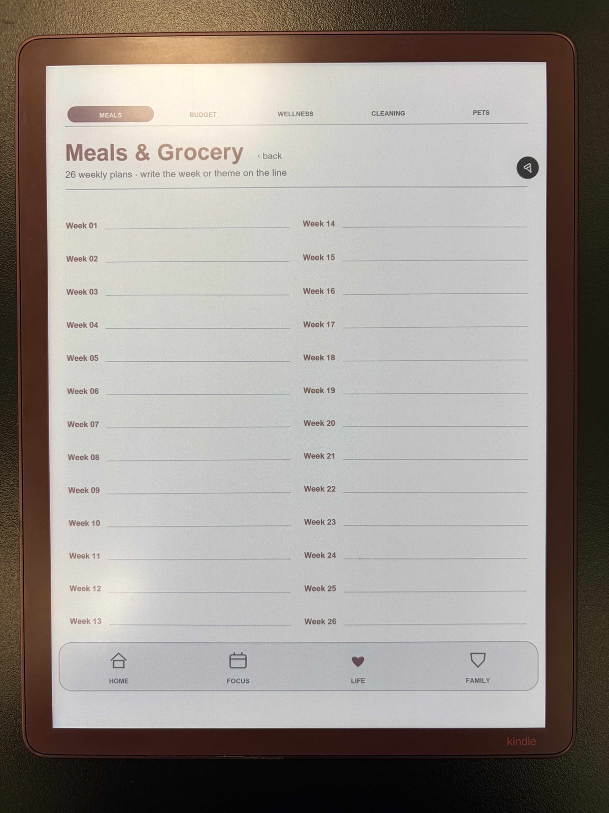 Meal and grocery page